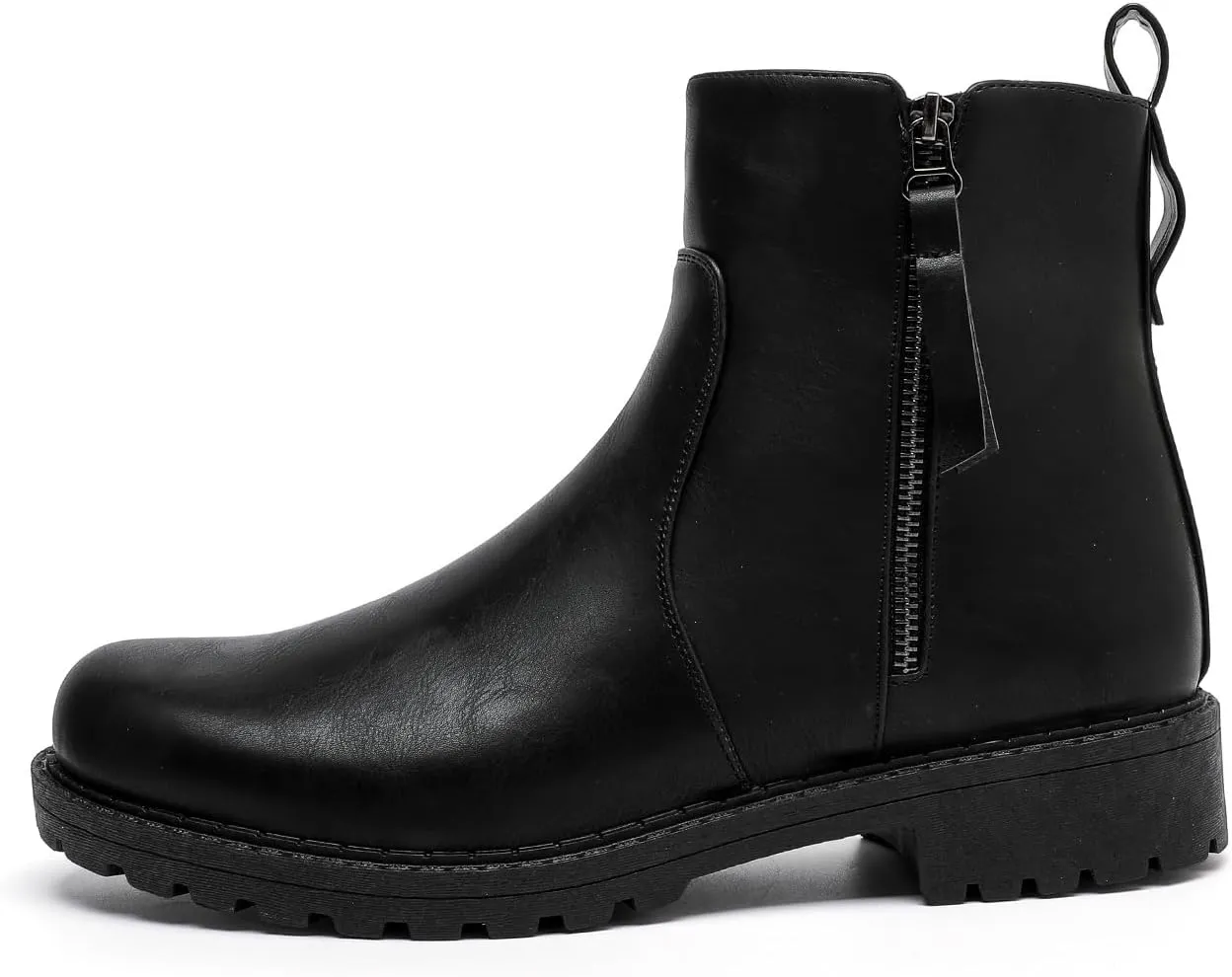MEMON Women's Chelsea Boots Slip-on Fashion Low Heeled Booties for Women Casual Comfortable Black Ankle Booties Shoes