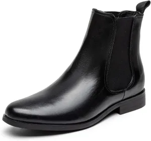 MEMON Women's Chelsea Boots Slip-on Fashion Low Heeled Booties for Women Casual Comfortable Black Ankle Booties Shoes