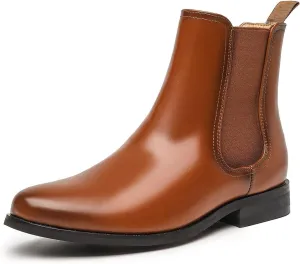 MEMON Women's Chelsea Boots Slip-on Low Heeled Booties for Women Casual Comfortable Ankle Booties Shoes