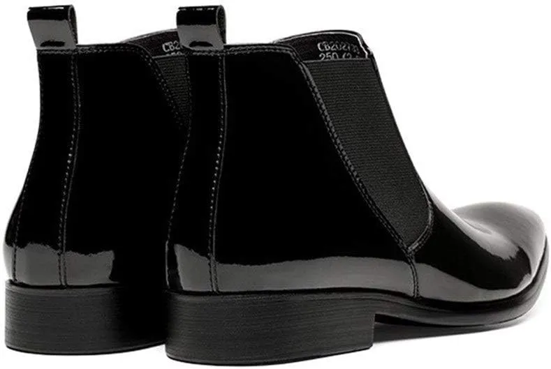 Men Ankle Boots Mens Low Heel Pull Tap Chelsea Boots Show Party Office Holiday For Club The First Layer Of Cowhide Genuine Leather