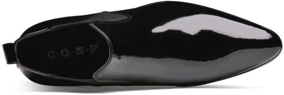 Men Ankle Boots Mens Low Heel Pull Tap Chelsea Boots Show Party Office Holiday For Club The First Layer Of Cowhide Genuine Leather