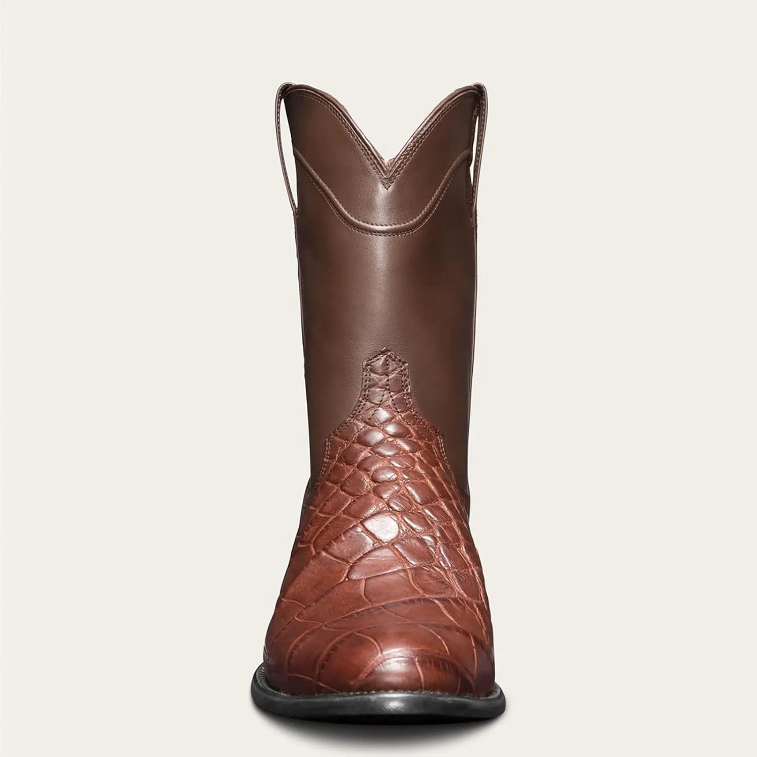 Men Boots Casual Work Boots Square Toe Low Heel Stitching Snake Print Boots Wide Calf Fashion Cowboy Boots