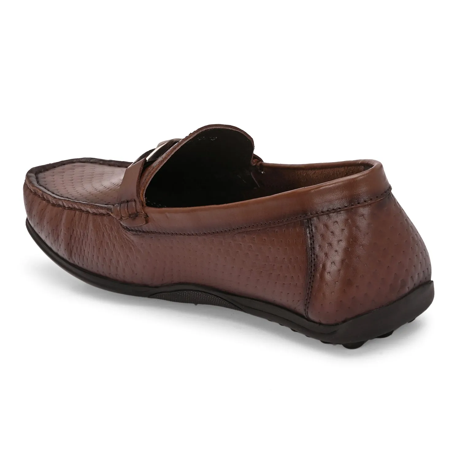 Men Premium Leather Brown Slip On Loafer (Globus-25)