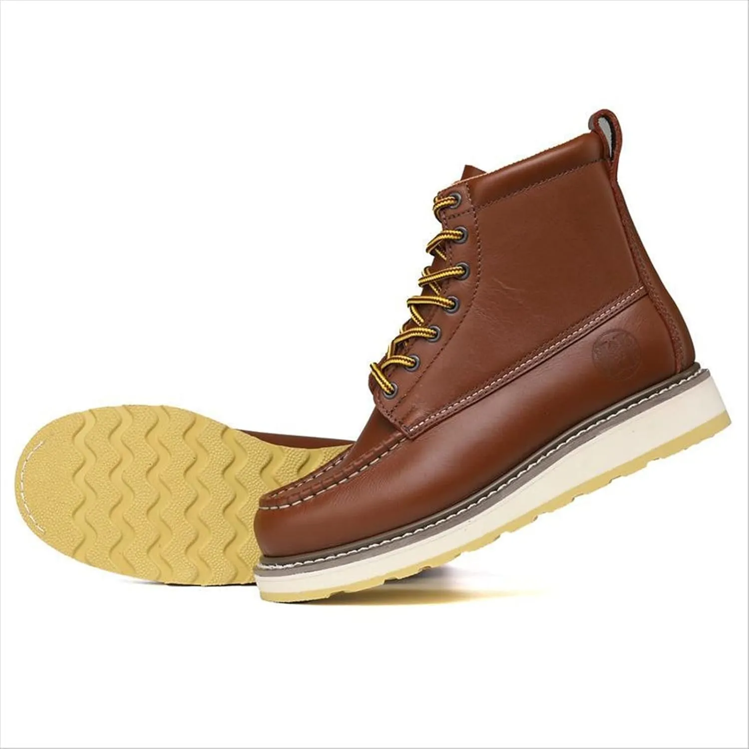 Men's 6" Soft Toe Leather Suretrack Slip/Oil Resistant Work Boots, Brown, 84994