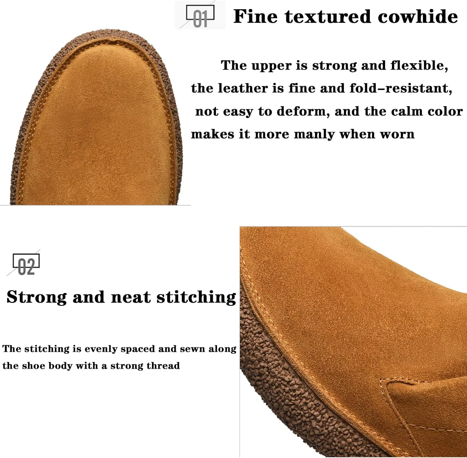 Mens Ankle Desert Chukka Boots Lace Up Suede Leather Shoes Round Toe Platform Deck Boots