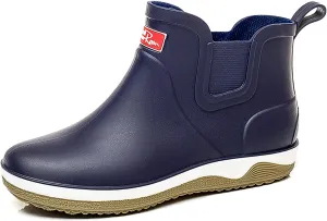Men’s Ankle Rain Boots Waterproof Chelsea Boots Slip-On Garden Work Shoes Rain Footwear