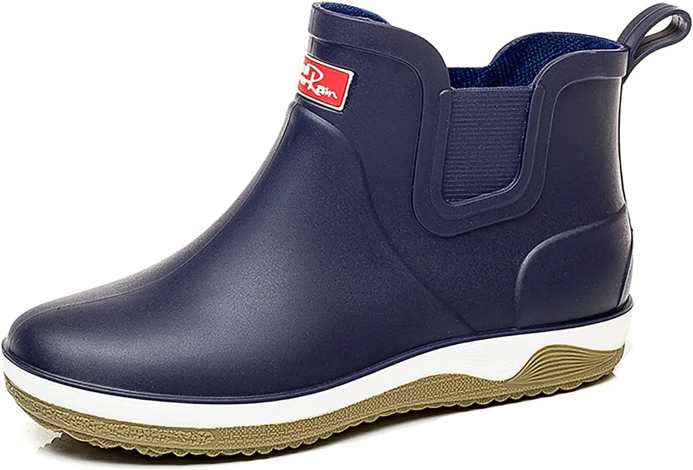 Men’s Ankle Rain Boots Waterproof Chelsea Boots Slip-On Garden Work Shoes Rain Footwear