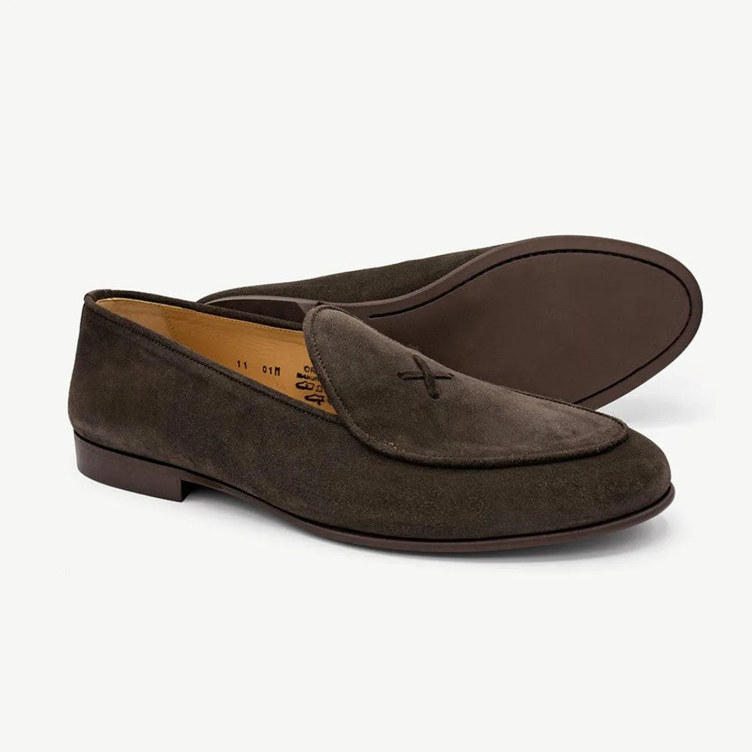 Men's Brown Suede Milano Loafer From Del Toro Shoes