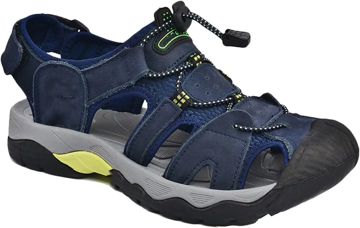 Mens Casual Leather Sandals Closed Toe Beach Shoes Summer Sandals for Hiking Trekking Walking