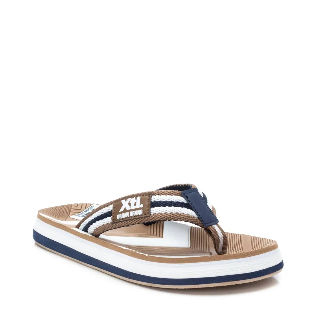 Men's Flip Flops By Xti-141175-Dark Beige