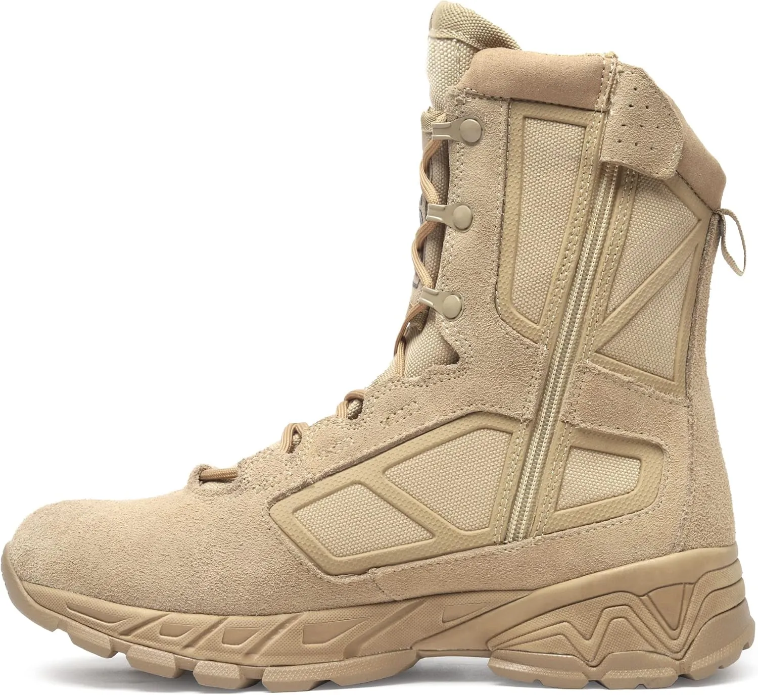 Men's Military Tactical Work Boots Lightweight Side Zipper Army Combat Hiking Boots