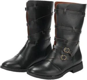 Men's Renaissance Boots Medieval Cosplay Boots Vintage Stage Pirate Viking Buckle Shoes Halloween