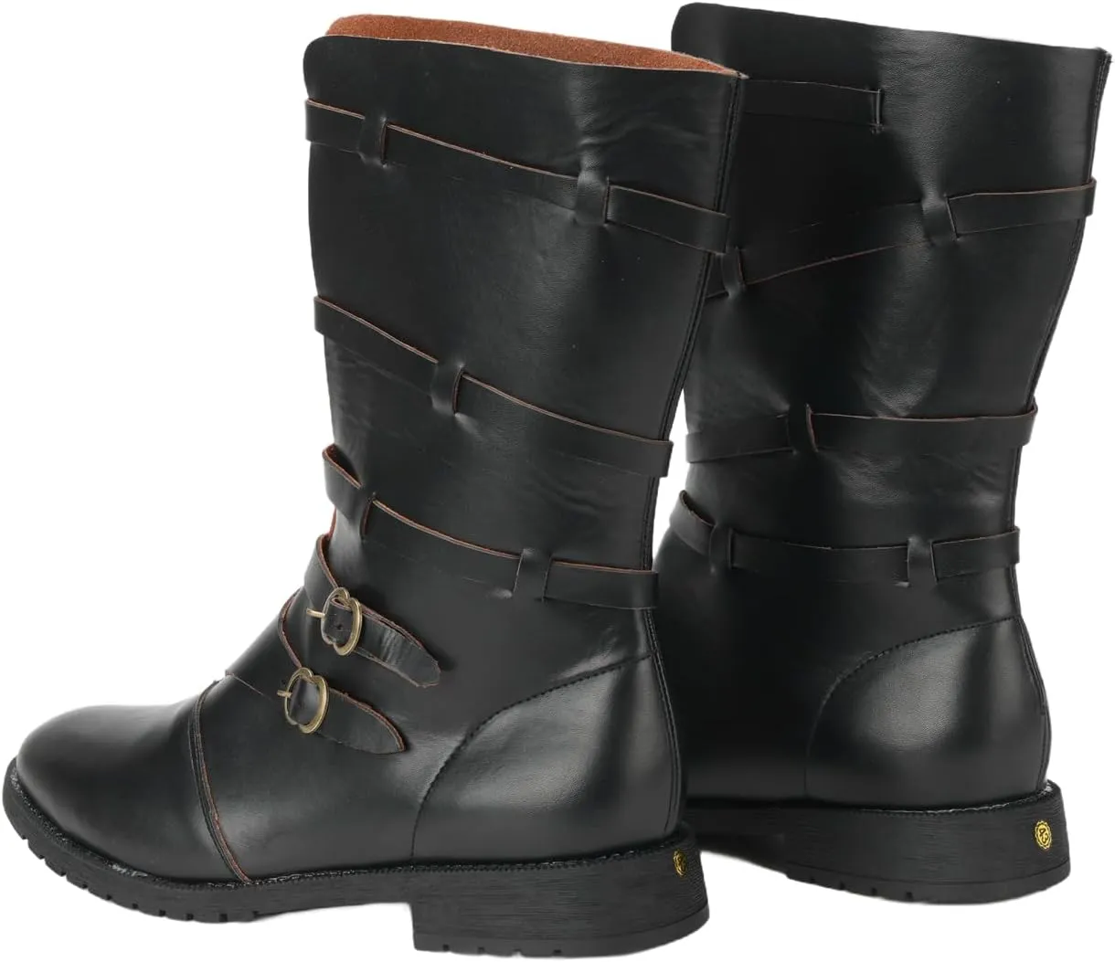 Men's Renaissance Boots Medieval Cosplay Boots Vintage Stage Pirate Viking Buckle Shoes Halloween
