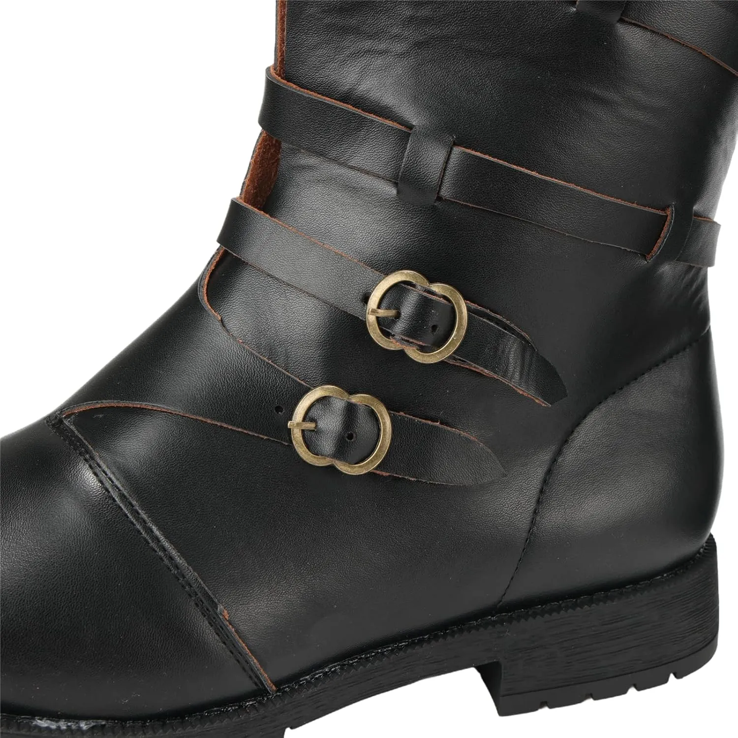 Men's Renaissance Boots Medieval Cosplay Boots Vintage Stage Pirate Viking Buckle Shoes Halloween