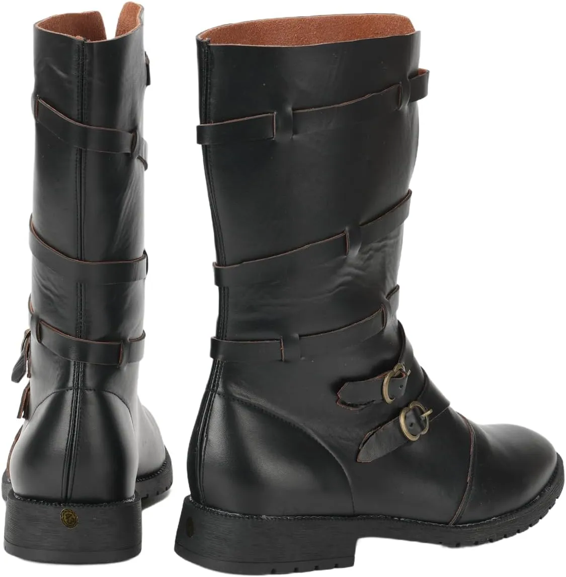 Men's Renaissance Boots Medieval Cosplay Boots Vintage Stage Pirate Viking Buckle Shoes Halloween