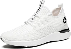 Mens Slip On Sneakers Non Slip Walking Shoes Lightweight Athletic Shoes Casual Running Shoe Increase Height 6/8/10CM