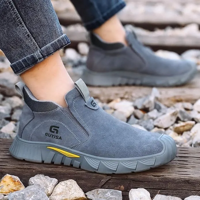 Men's Steel Toe Work Boots for Welding & Construction - Heat & Puncture Resistant Safety Shoes, Indestructible for Industrial Use