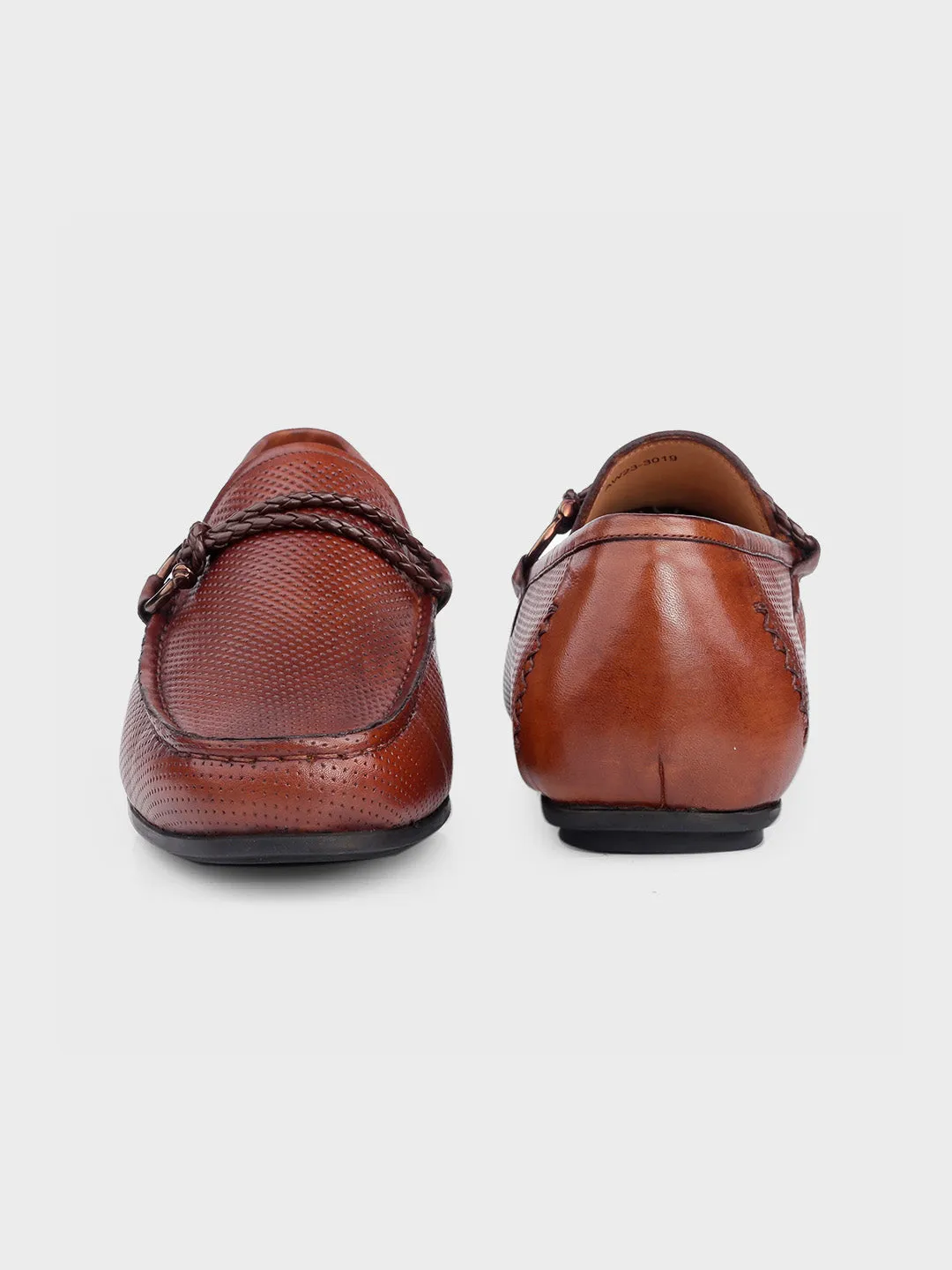 Men's Tan Leather Slip-On Loafers