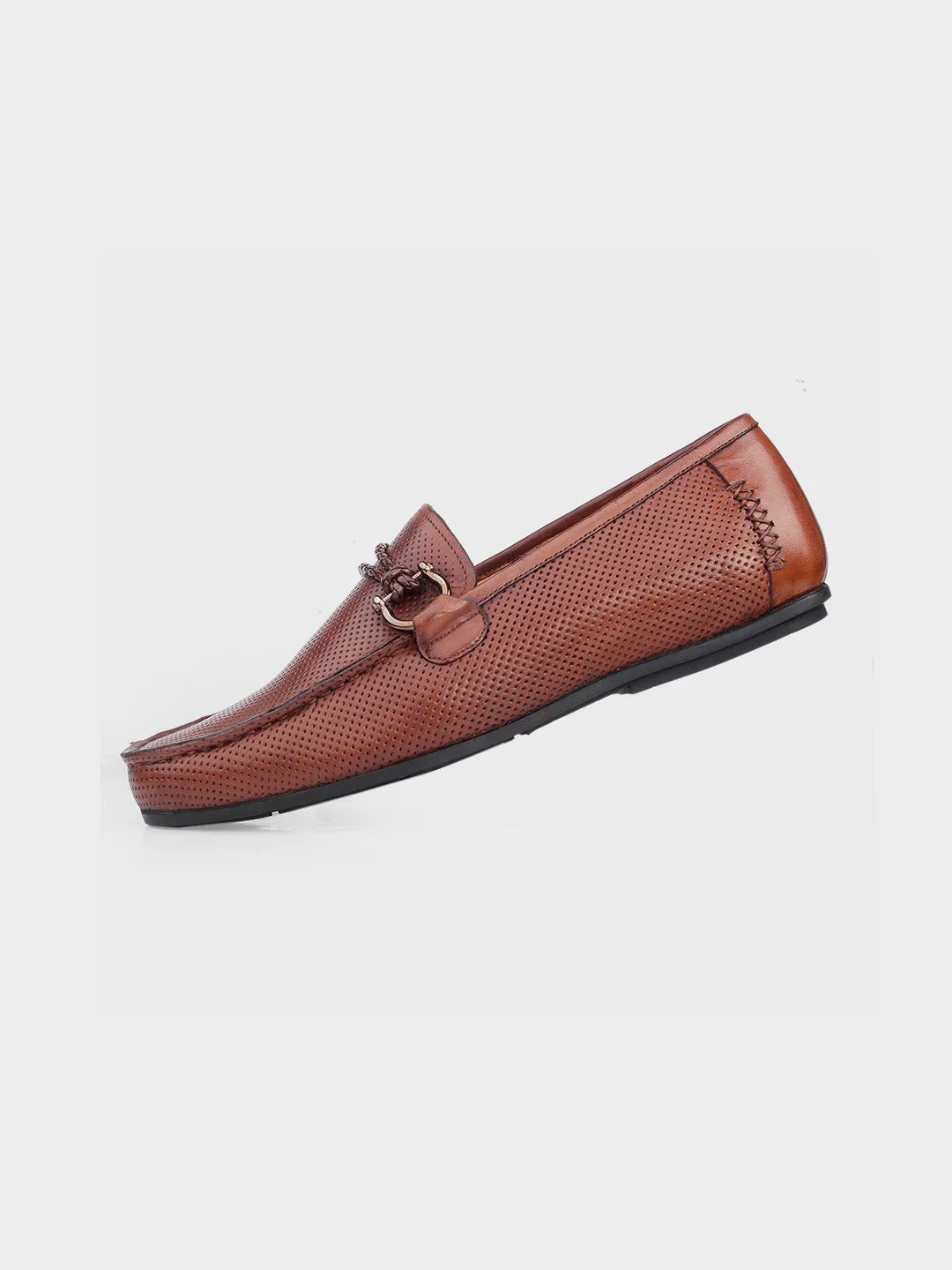 Men's Tan Leather Slip-On Loafers