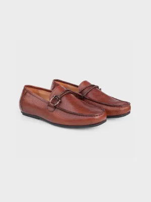 Men's Tan Leather Slip-On Loafers