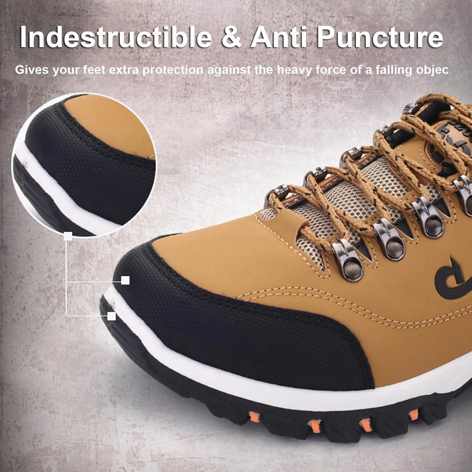 Men's Wide Hiking Shoes Slip on Loafers Trekking Trails Sneakers Waterproof Walking Shoes with Arch Support