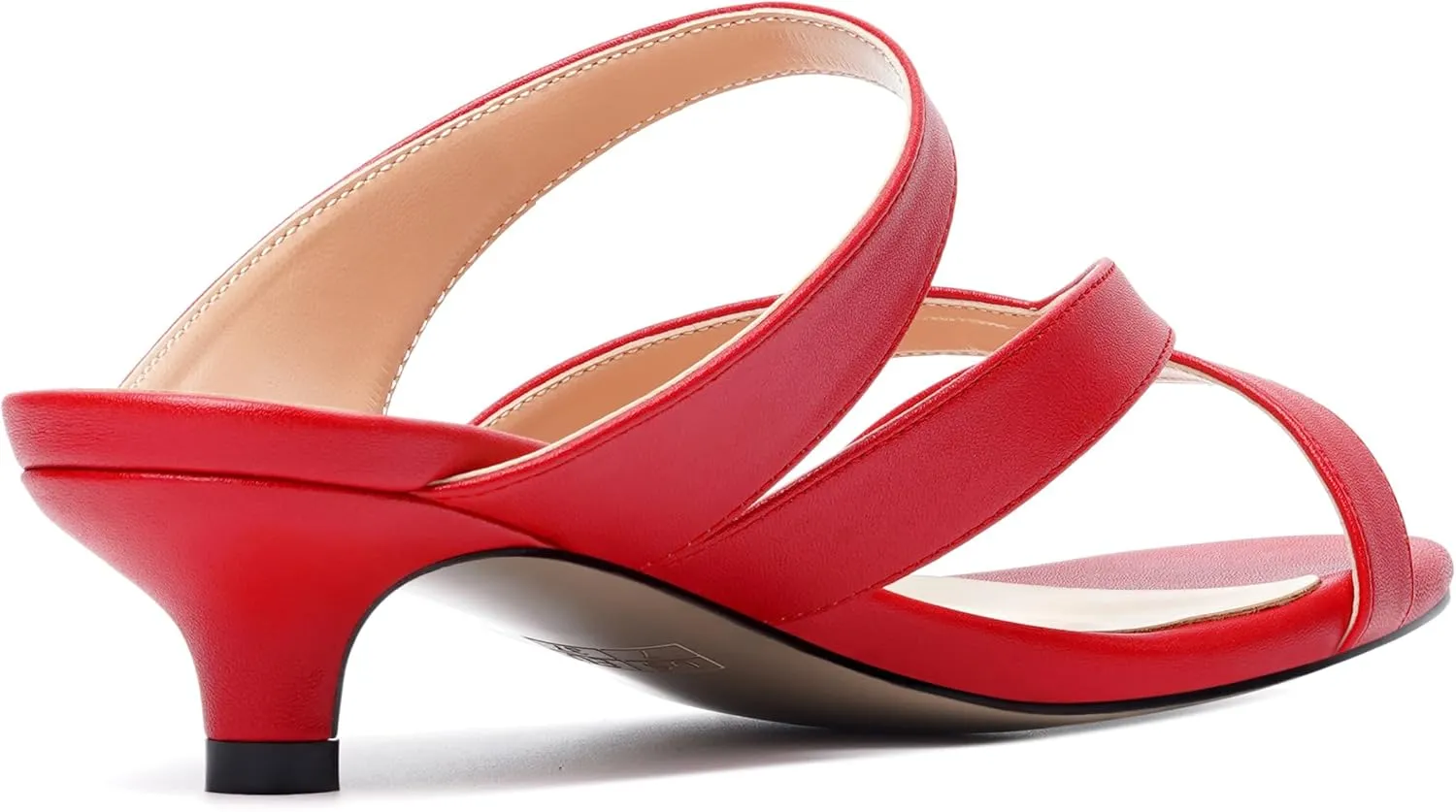 MERRORI Womens Matte Casual Open Toe Slip On Evening Slingback Kitten Low Heel Heeled Sandals 1.5 Inch