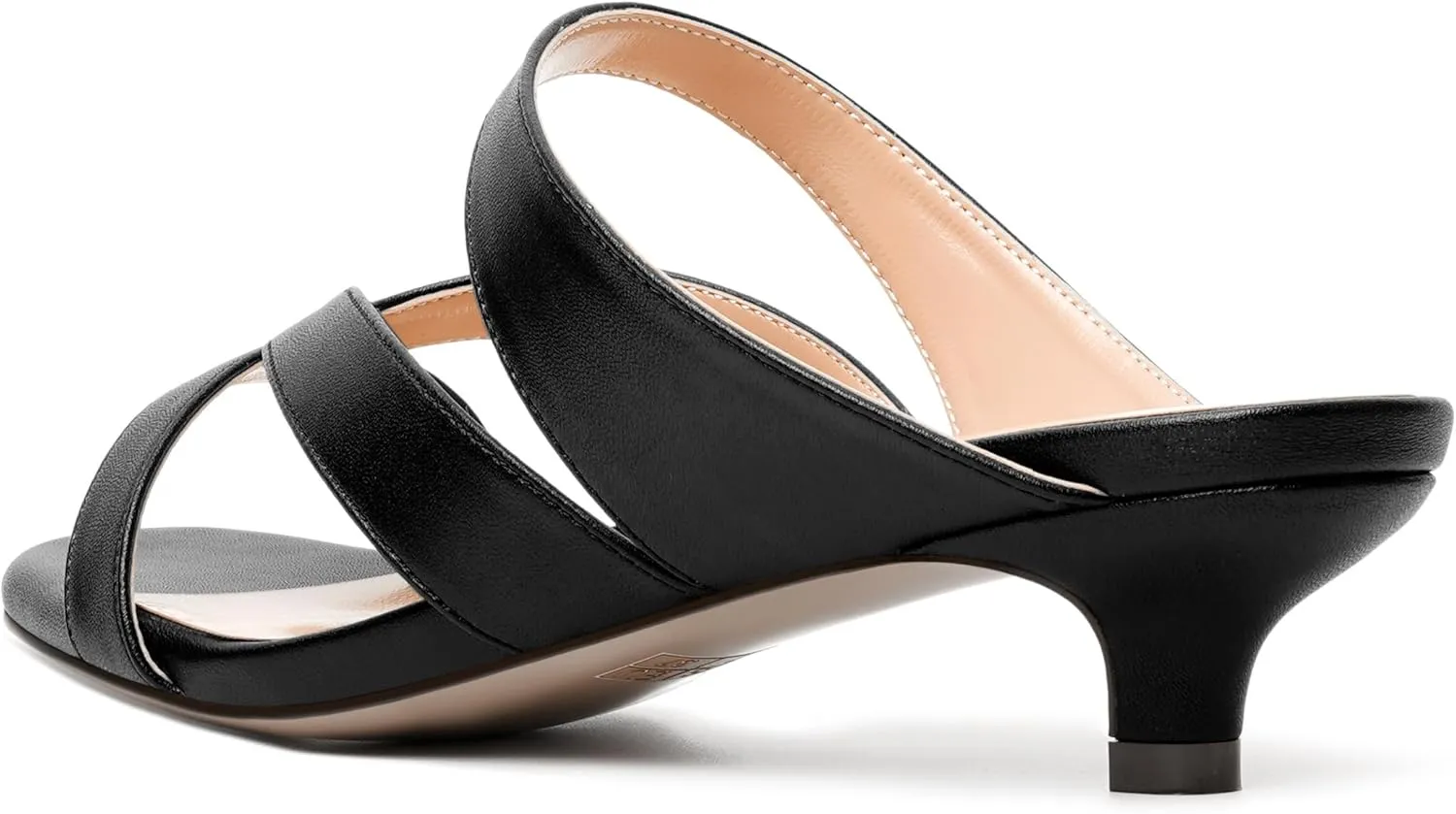 MERRORI Womens Matte Casual Open Toe Slip On Evening Slingback Kitten Low Heel Heeled Sandals 1.5 Inch