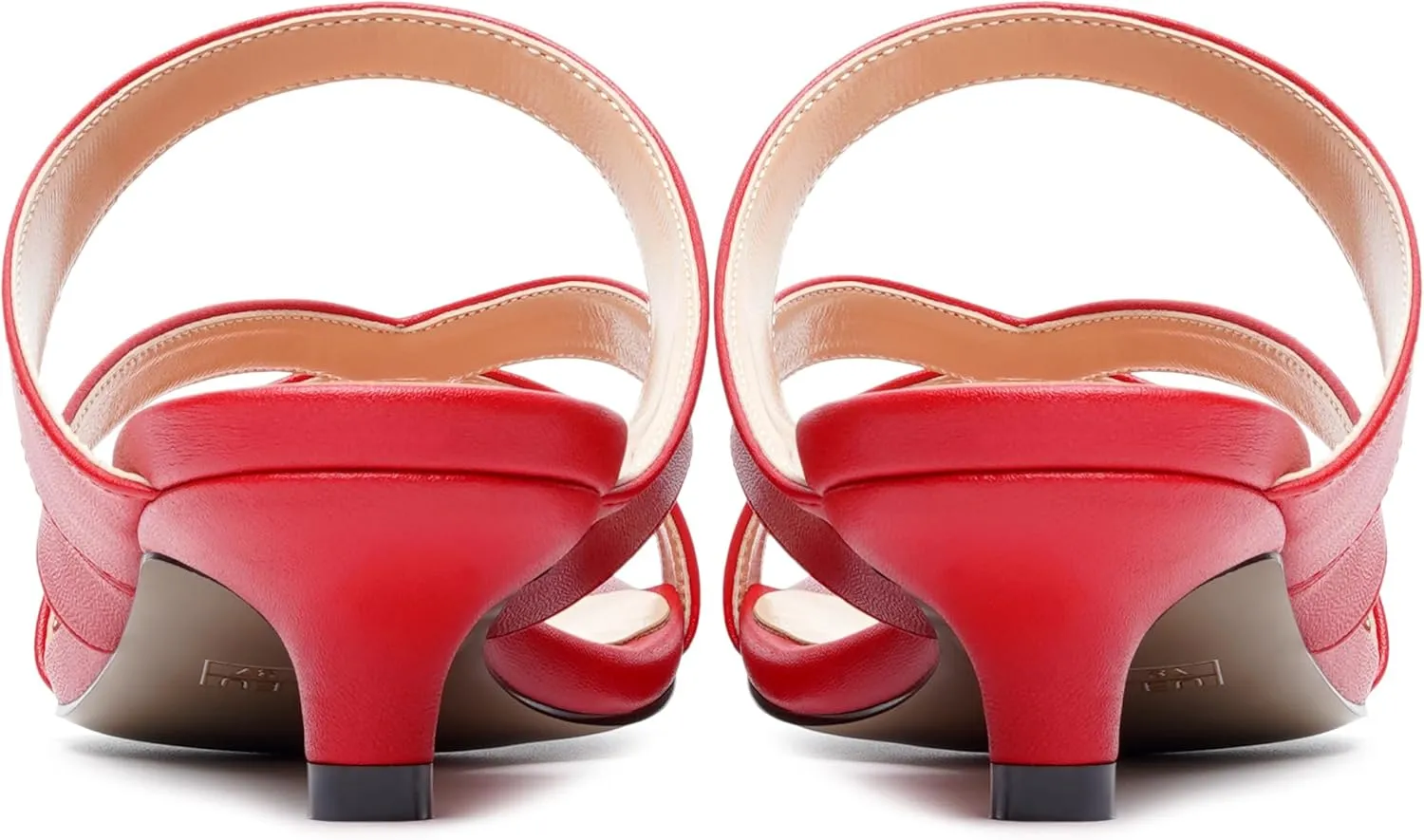 MERRORI Womens Matte Casual Open Toe Slip On Evening Slingback Kitten Low Heel Heeled Sandals 1.5 Inch