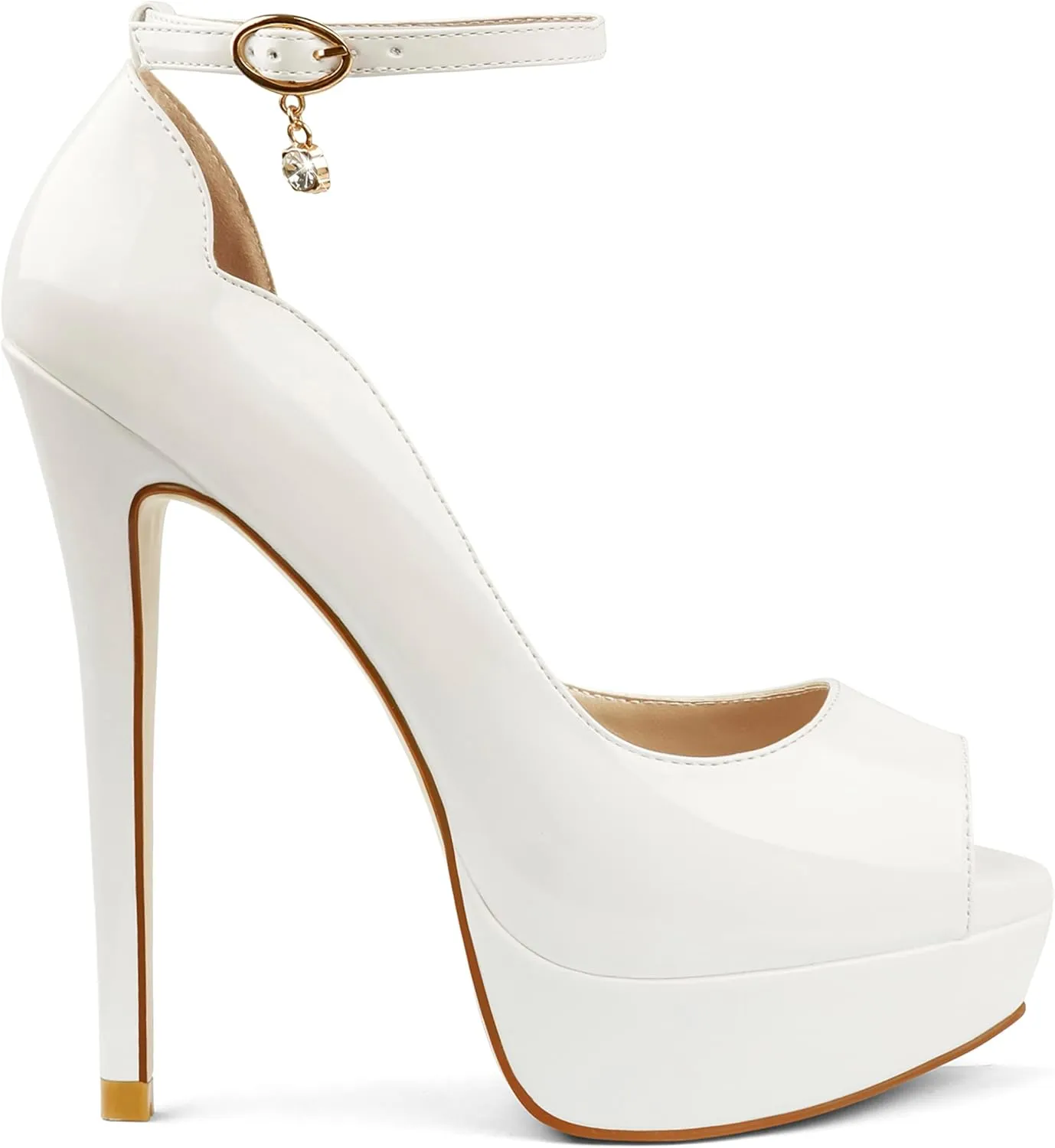 MERUMOTE Women's Platform Stiletto Heels Shoes Peep Toe Pumps 6 inch Heels for Dress Wedding Party