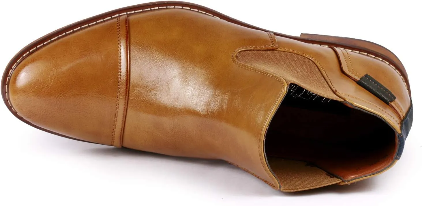 Metrocharm MC148 Men's Cap Toe Formal Dress Casual Ankle Chelsea Boot