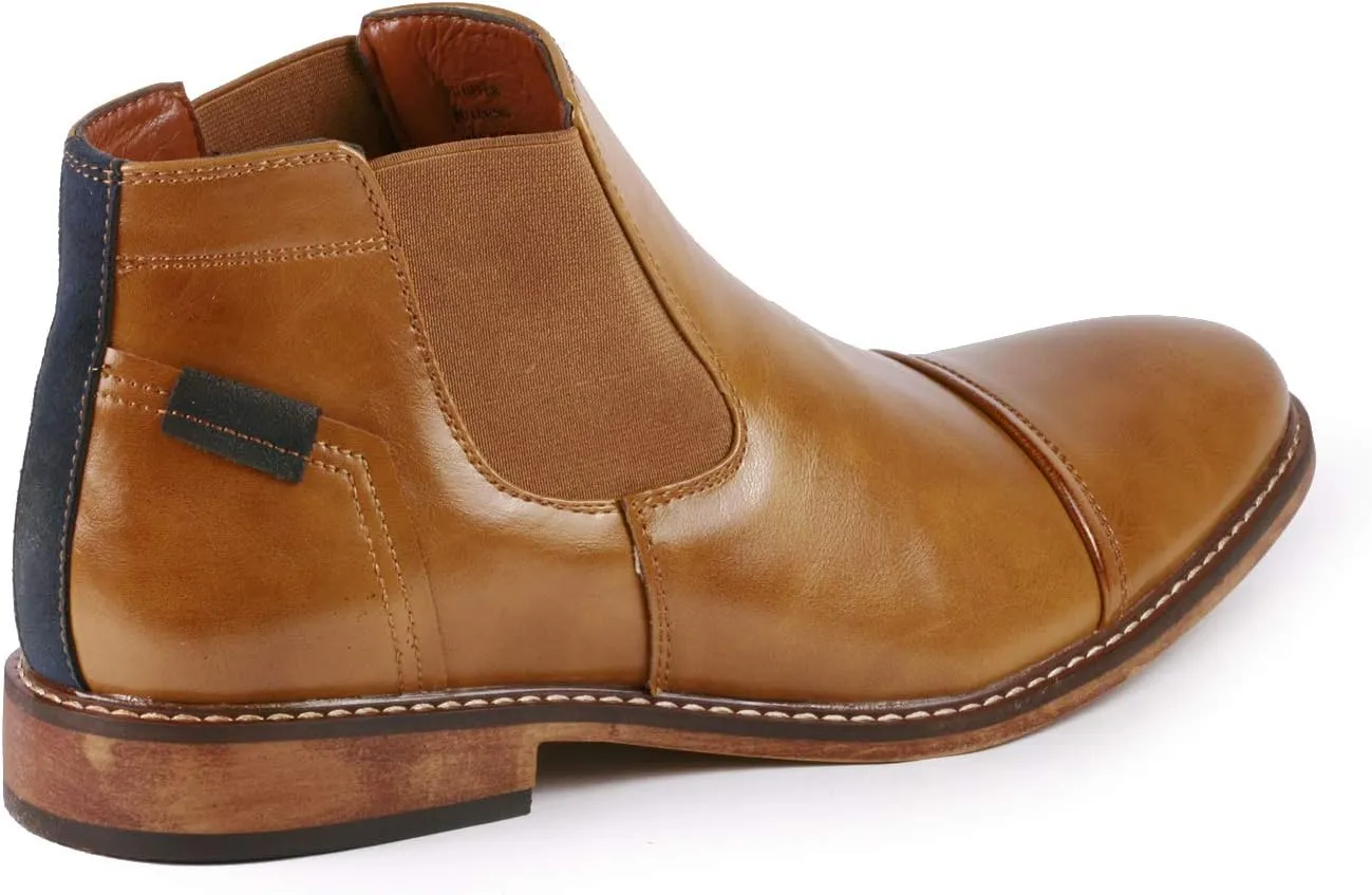 Metrocharm MC148 Men's Cap Toe Formal Dress Casual Ankle Chelsea Boot