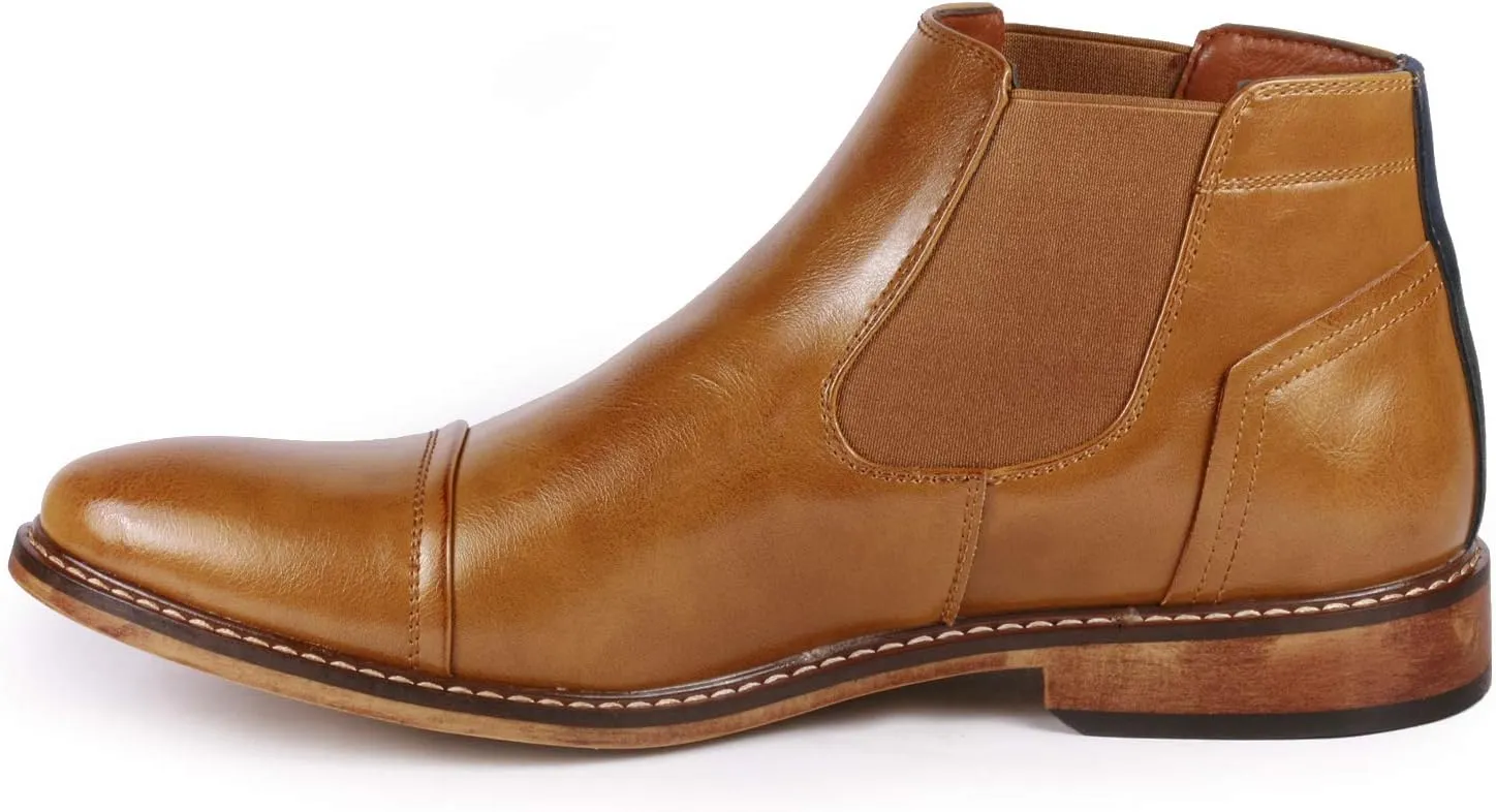 Metrocharm MC148 Men's Cap Toe Formal Dress Casual Ankle Chelsea Boot
