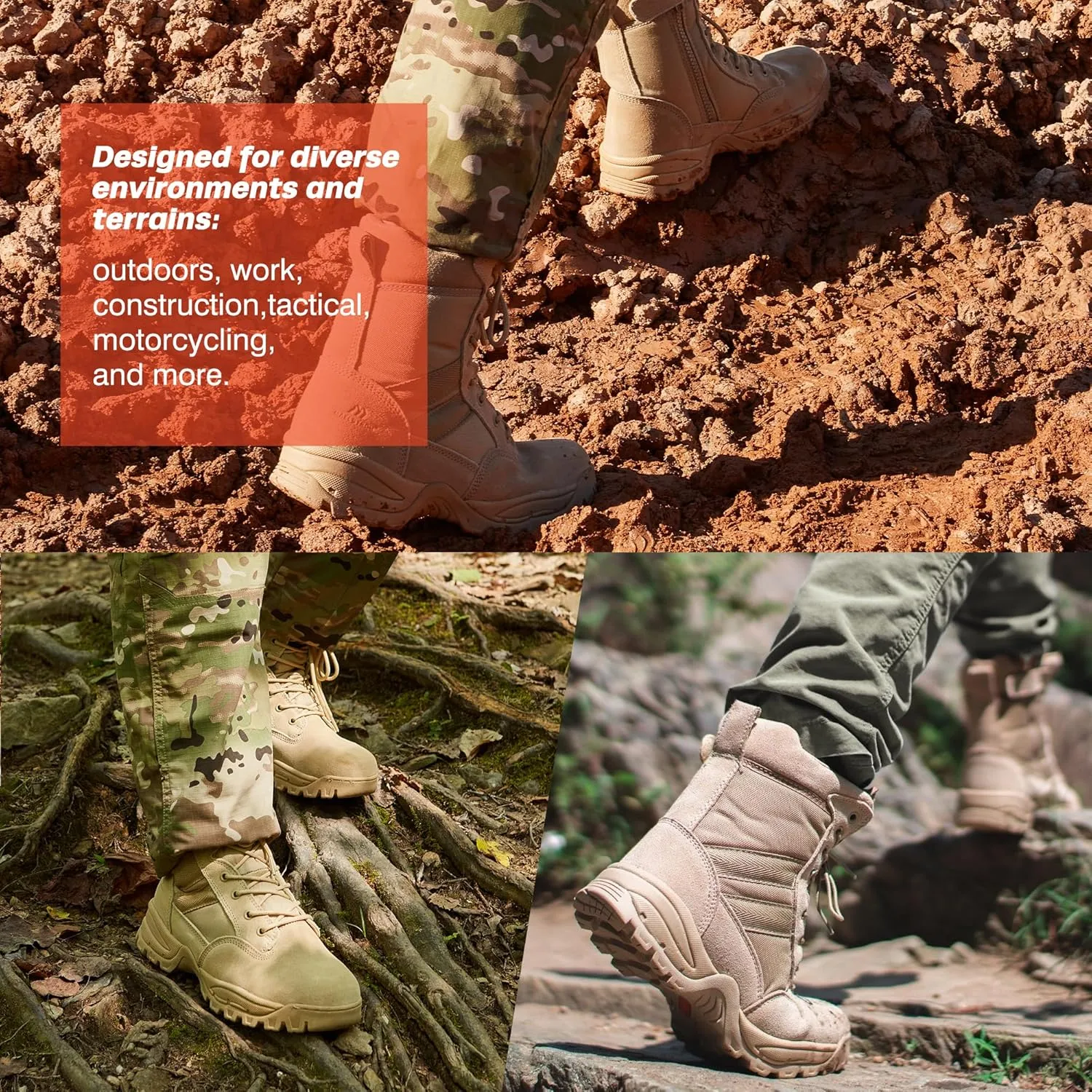 Military Tactical Work Boots for Hiking Motorcycling EMS EMT and Combat Outdoors