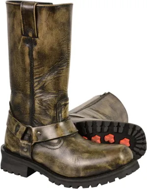 Milwaukee Leather MBM9005 Men's Wide Width Distressed Brown 11 Inch Classic Harness Square Toe Boots (Distressed Brown, US Footwear Size System, Adult, Men, Numeric, Medium, 12)