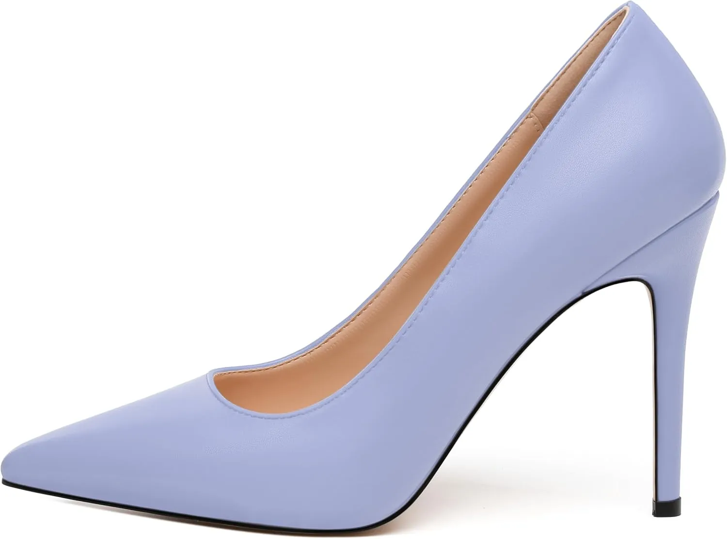 MODENCOCO Women's High Heel Pumps Elegant Stiletto Heels Sexy Closed Pointed Toe Heels Classic Comfortable Slip-On Dress Shoes for Party Wedding Prom Office 4 Inch
