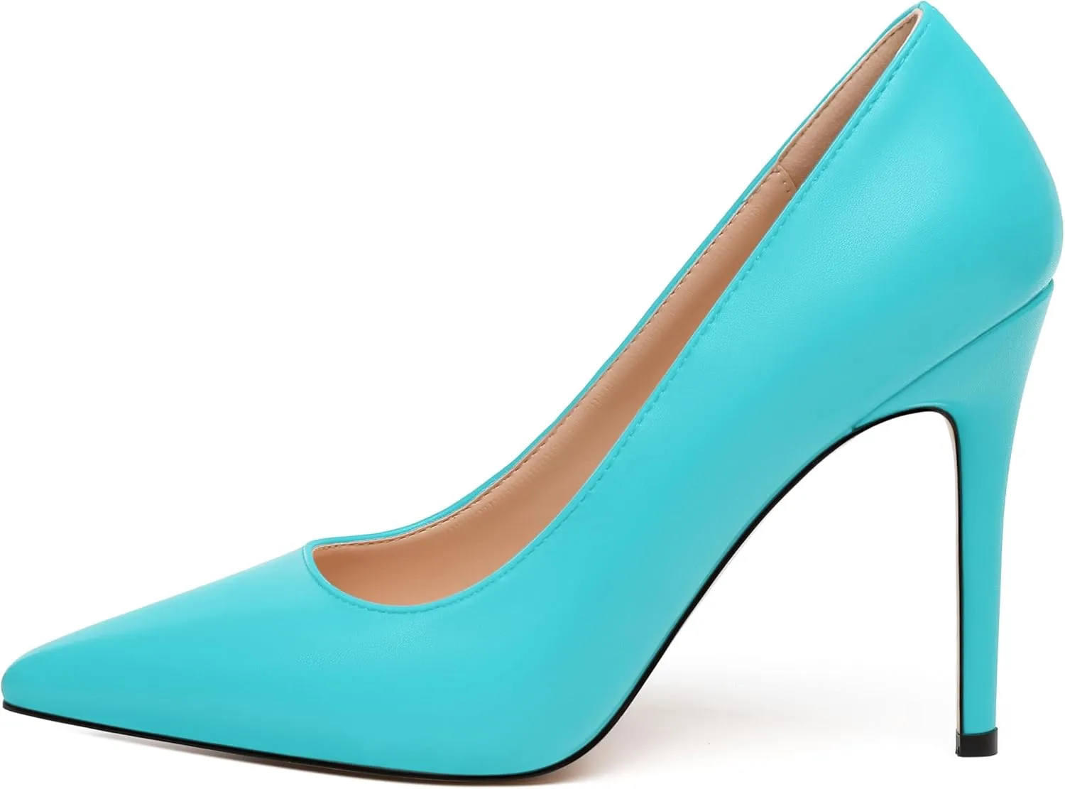 MODENCOCO Women's High Heel Pumps Elegant Stiletto Heels Sexy Closed Pointed Toe Heels Classic Comfortable Slip-On Dress Shoes for Party Wedding Prom Office 4 Inch