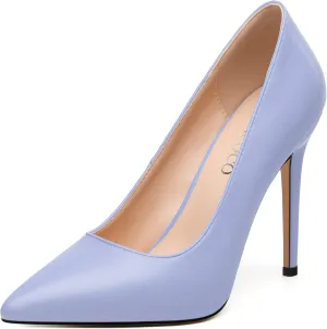 MODENCOCO Women's High Heel Pumps Elegant Stiletto Heels Sexy Closed Pointed Toe Heels Classic Comfortable Slip-On Dress Shoes for Party Wedding Prom Office 4 Inch