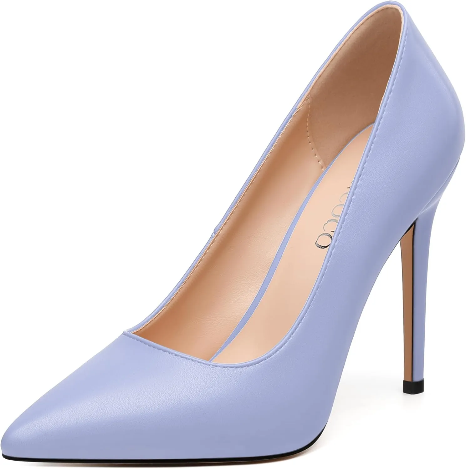 MODENCOCO Women's High Heel Pumps Elegant Stiletto Heels Sexy Closed Pointed Toe Heels Classic Comfortable Slip-On Dress Shoes for Party Wedding Prom Office 4 Inch