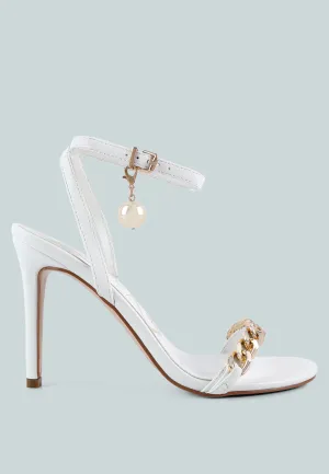 Mooning Metal Chain Strap Stiletto Sandals By Ruw