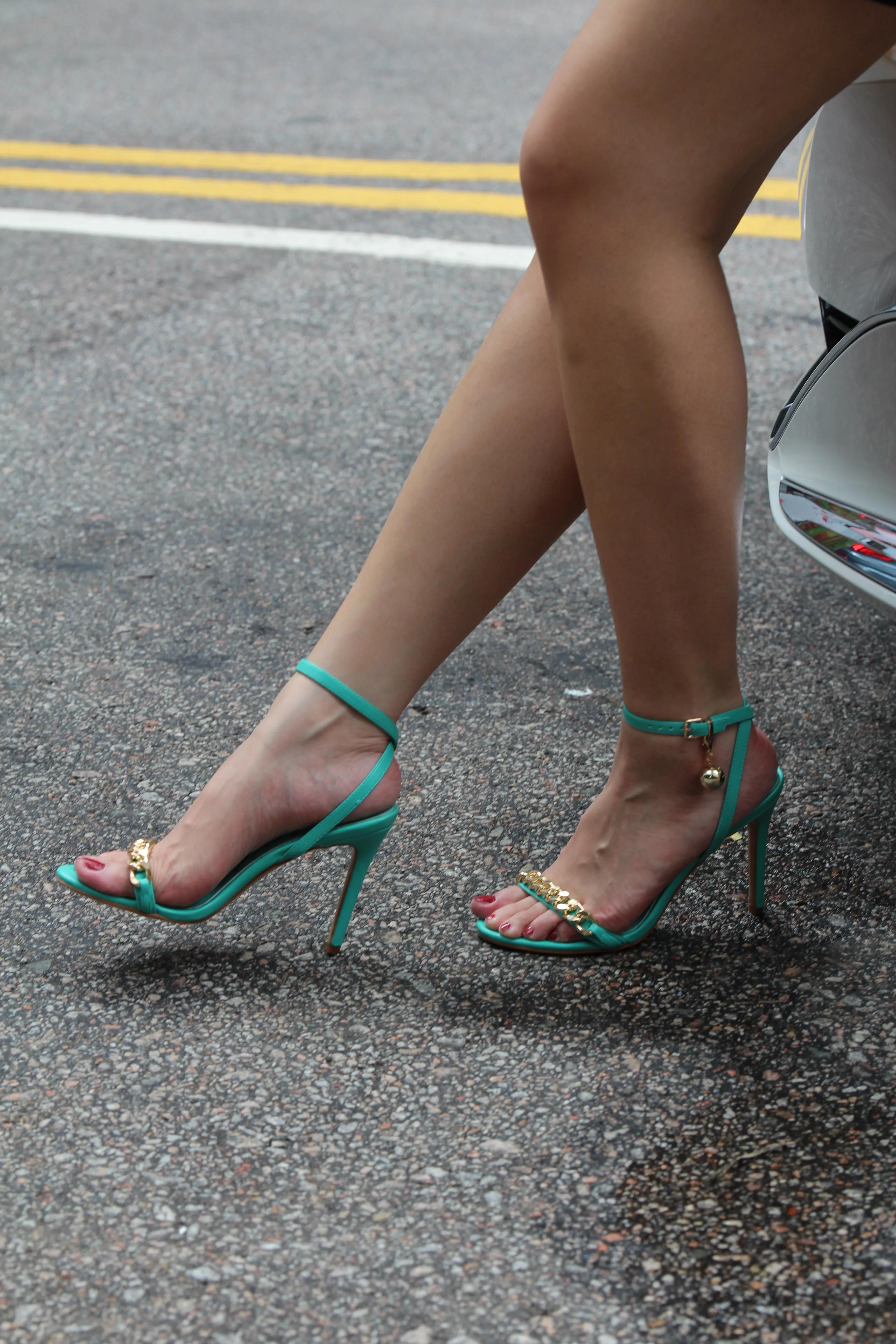 Mooning Metal Chain Strap Stiletto Sandals By Ruw