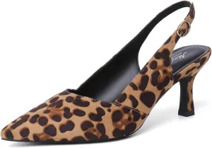 Mostrin Kitten Heels for Women Slingback Pointed Closed Toe Heels Women's Pumps Shoes for Wedding, Party, Commuting