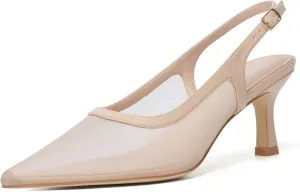 Mostrin Kitten Heels for Women Slingback Pointed Closed Toe Heels Women's Pumps Shoes for Wedding, Party, Commuting