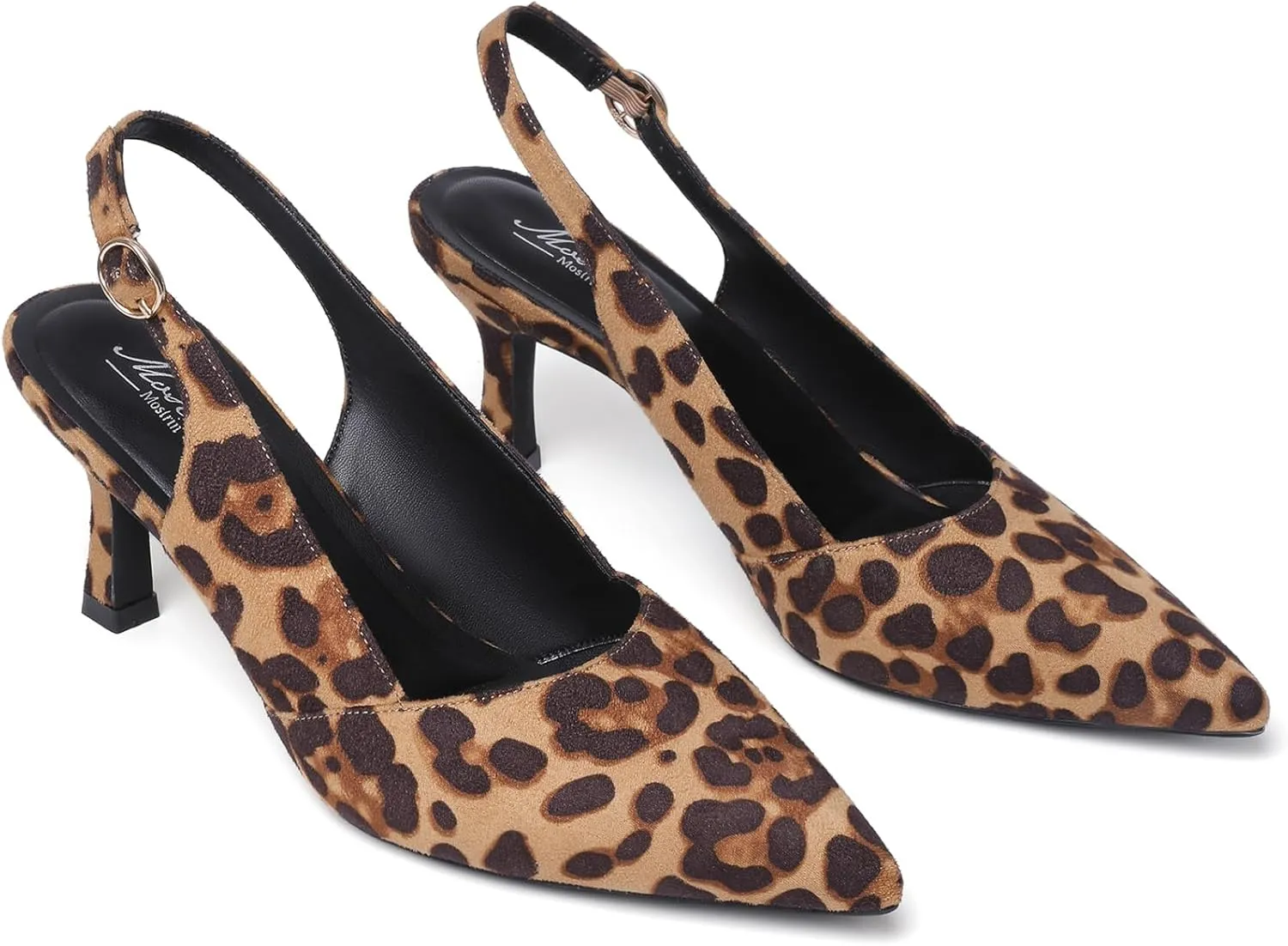 Mostrin Kitten Heels for Women Slingback Pointed Closed Toe Heels Women's Pumps Shoes for Wedding, Party, Commuting