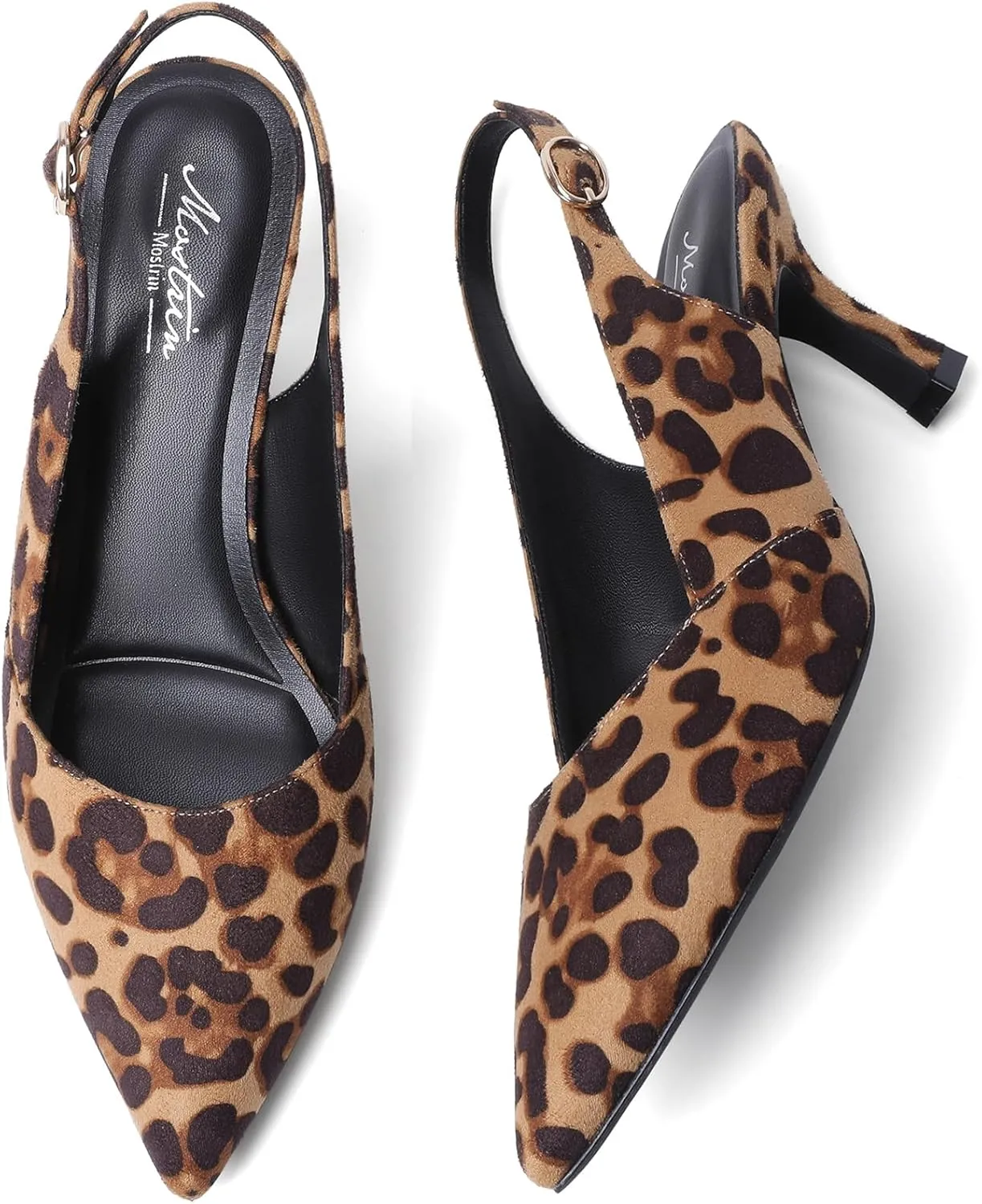 Mostrin Kitten Heels for Women Slingback Pointed Closed Toe Heels Women's Pumps Shoes for Wedding, Party, Commuting