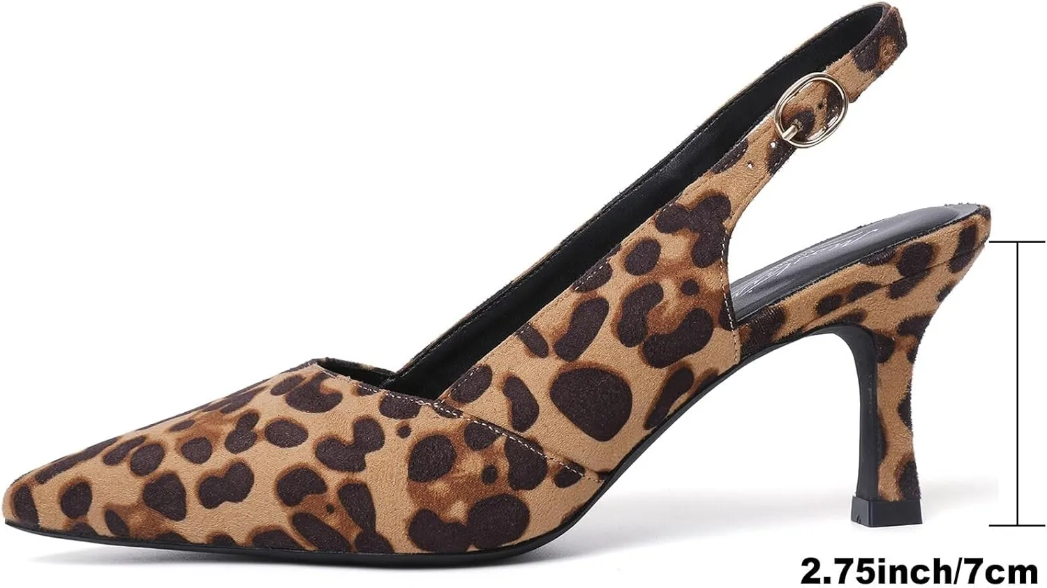 Mostrin Kitten Heels for Women Slingback Pointed Closed Toe Heels Women's Pumps Shoes for Wedding, Party, Commuting