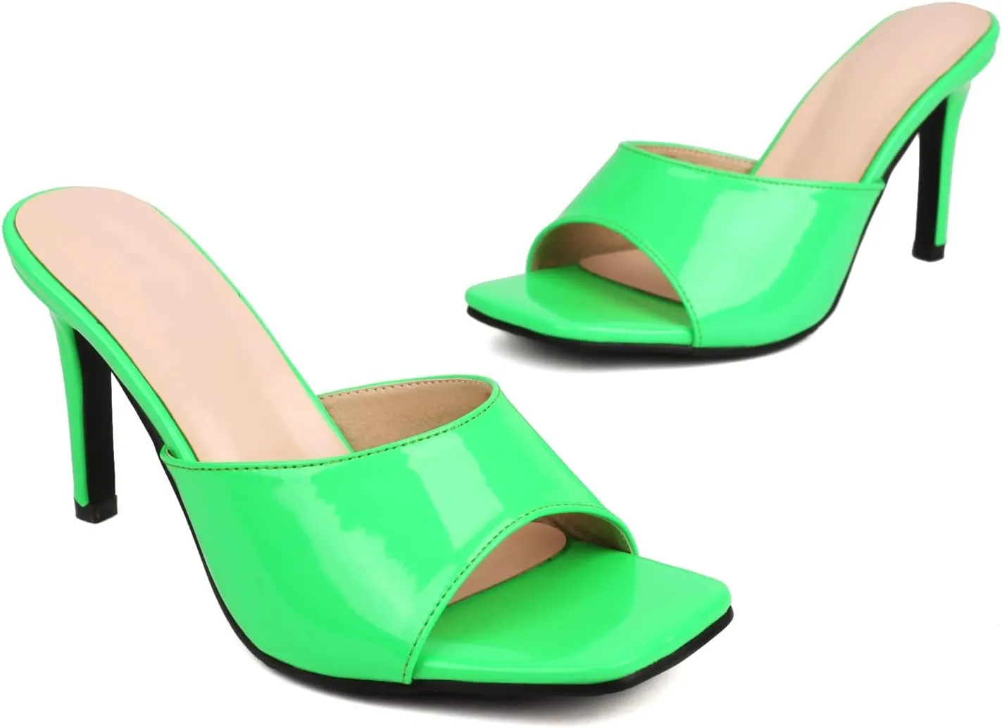 MRKEWUNEY Fashion Women Stiletto Heel Mules Sandals