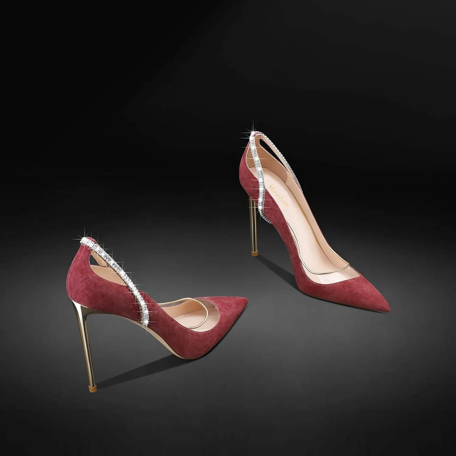 MSONLYDN Heels Dressy Casual Women Suede Pumps Women Stiletto High Heels Leather Pointed Toe for Prom 4 inch