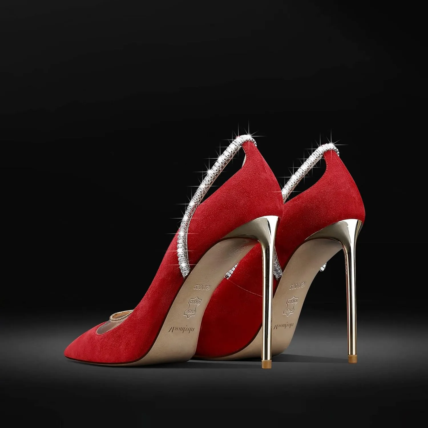 MSONLYDN Heels Dressy Casual Women Suede Pumps Women Stiletto High Heels Leather Pointed Toe for Prom 4 inch
