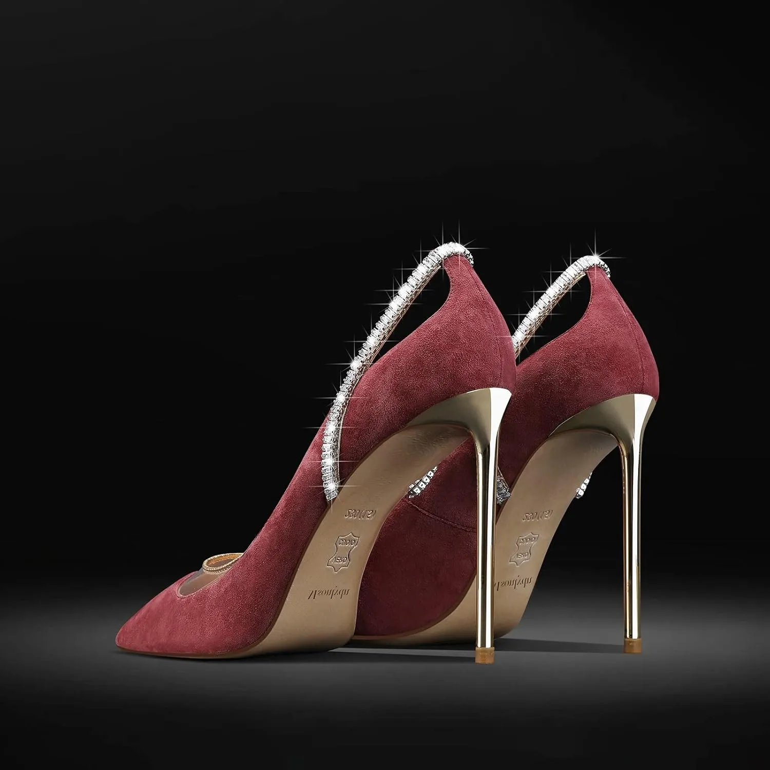 MSONLYDN Heels Dressy Casual Women Suede Pumps Women Stiletto High Heels Leather Pointed Toe for Prom 4 inch