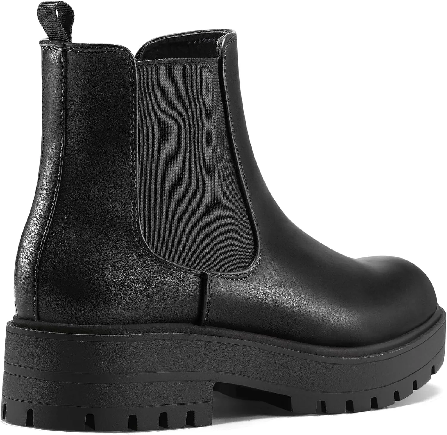 mysoft Women's Chelsea boots Low Heel Slip On Lug Sole Elastic Ankle Booties